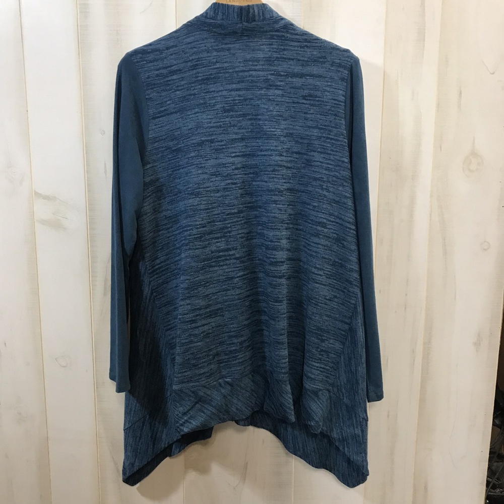 LOGO Lori Goldstein Blue Shark Bite Zip Up Tunic M - Picture 3 of 4